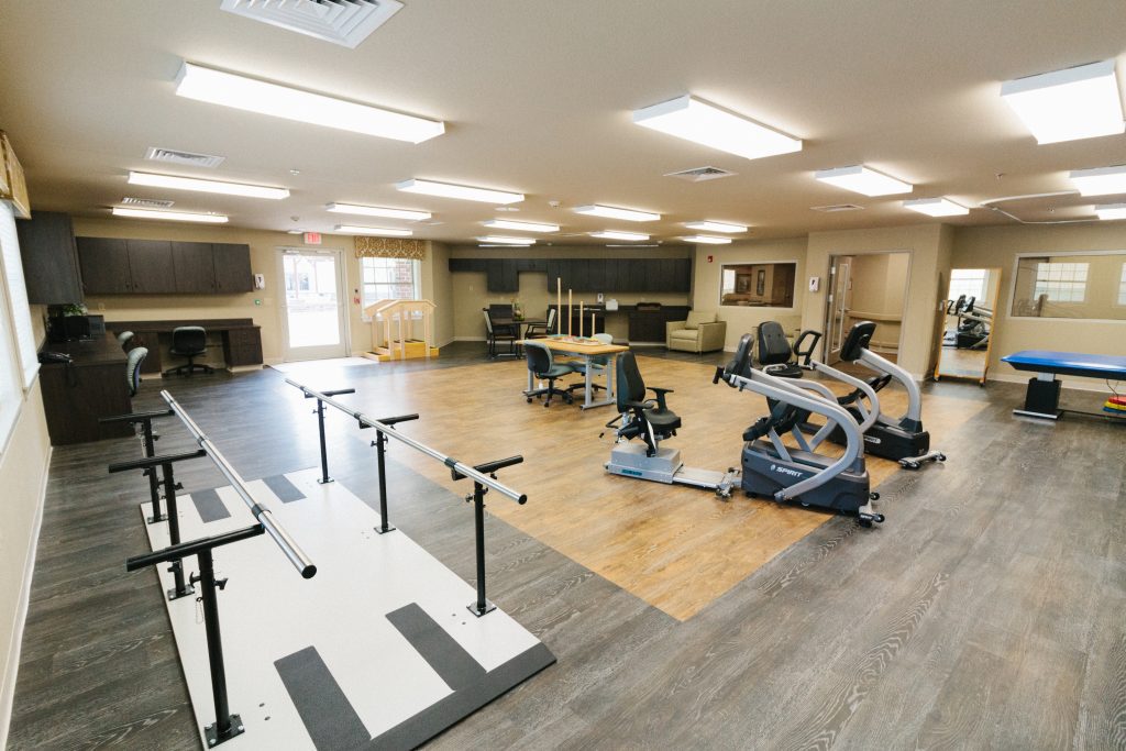 A therapy center available at a long term care facility Amberwood Health and Rehab